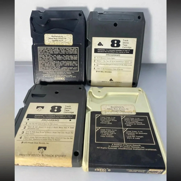 8 Track Tape Lot of 4 Oldies Tom Jones Manilow Frankie Valli Dick Clark Rock - Picture 2 of 4